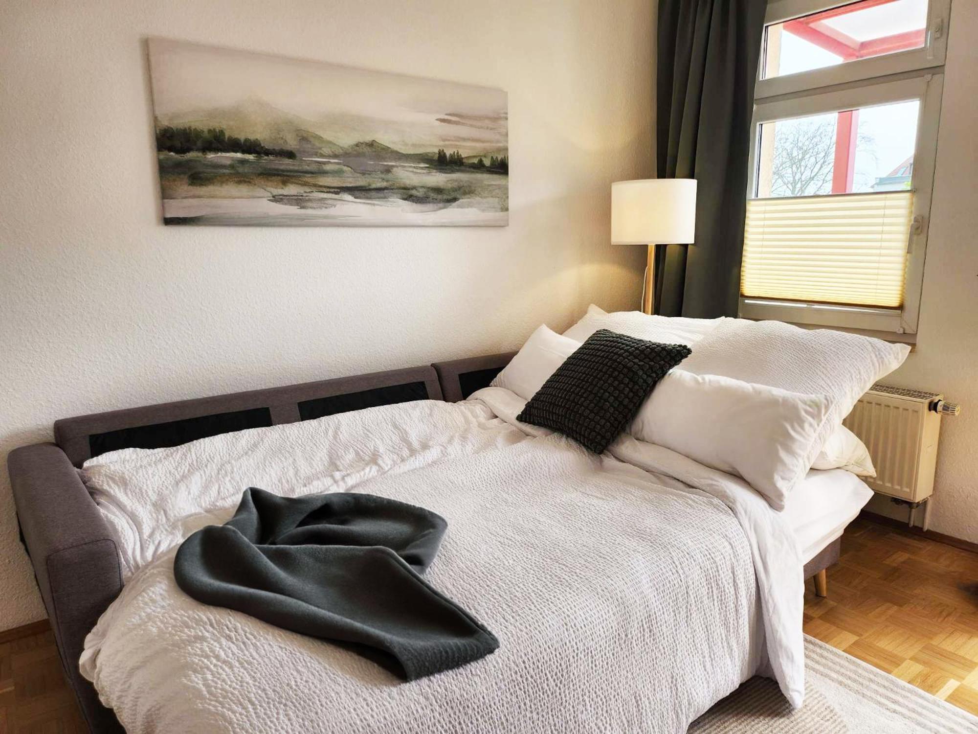 2 Zimmer, Bett Und Schlafsofa, Balkon, Waschmaschine L Leipzig Exteriör bild